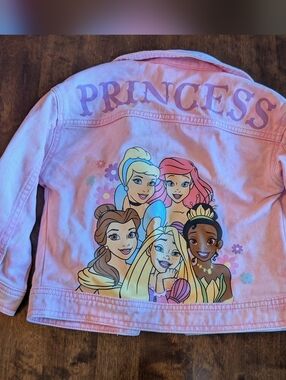 Girls Pink Disney Princess Denim Jacket/ 4T/ Like New!!